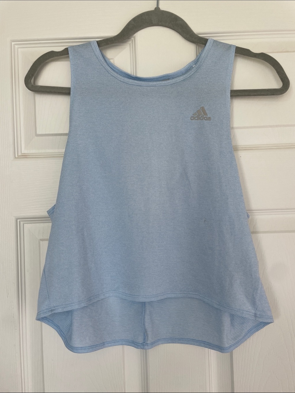 adidas Light Blue Performance Running Tank Top S
